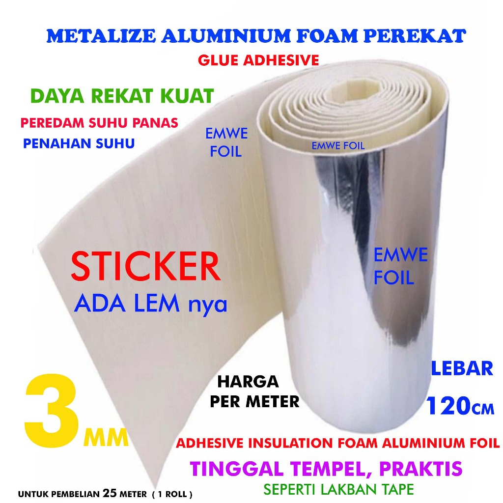 Adhesive Sticker Glue Thermal Foam Foam Aluminum Foil Single Side Alum ...