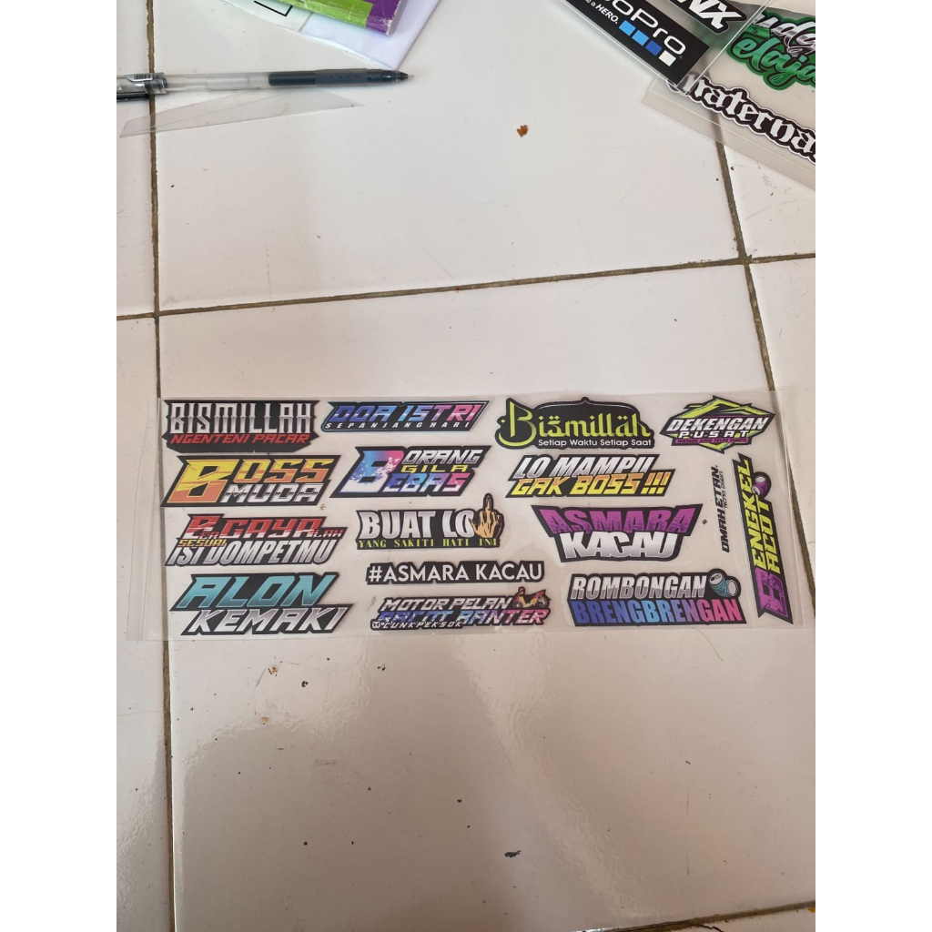 Sticker Words BISMILAH Want Boyfriend/STICKER PACK Words BOJOKU GALAK ...