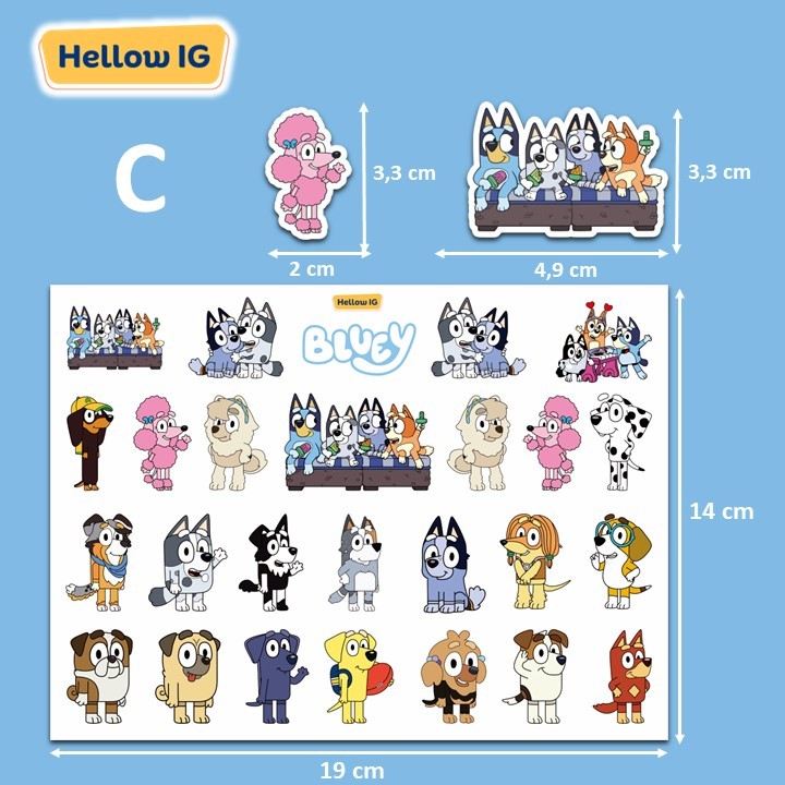 Sticker PACK | Bluey DOG Sticker Cute DOG WATERPROOF Cute Bottle LAPTOP ...