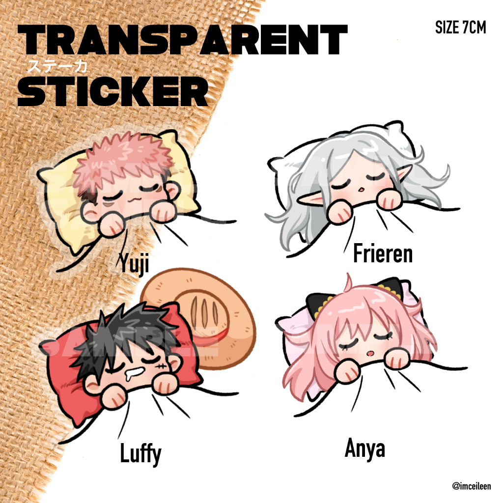 Transparent en Sticker Jujutsu One Piece Spy x Family Shopee