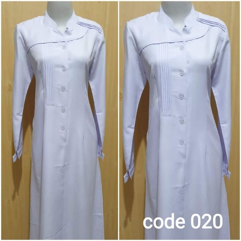 PUTIH White robe nurse uniform lolani robe code 020 | Shopee Philippines