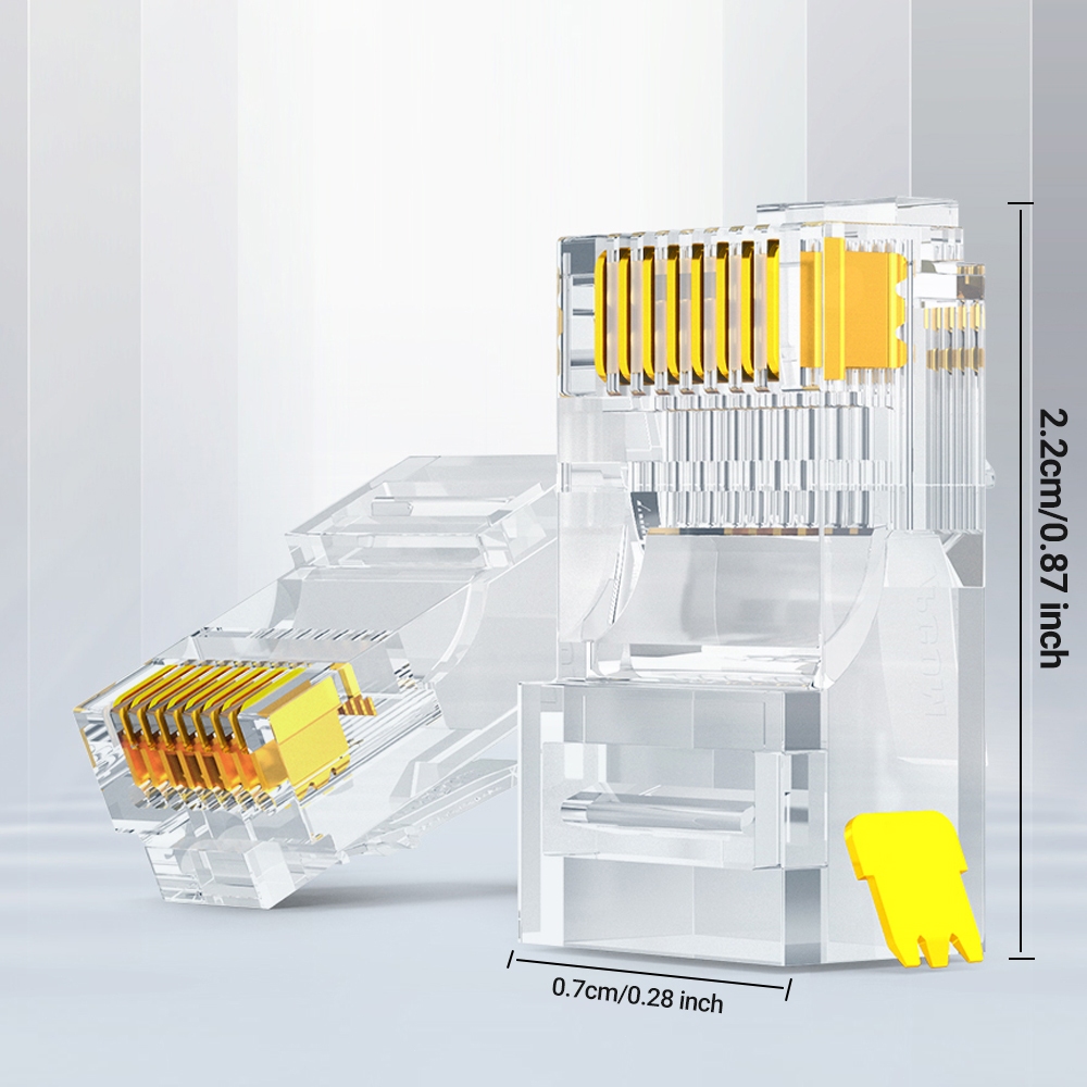 Rj45 Modular AMPCOM CAT5e 8P8C Connector Ethernet Cable Tip RJ 45 Crimp ...