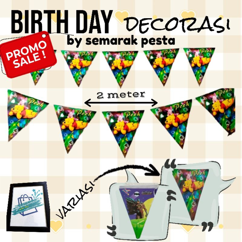 Birthday banners, birthday decorations, character triangle banners ...