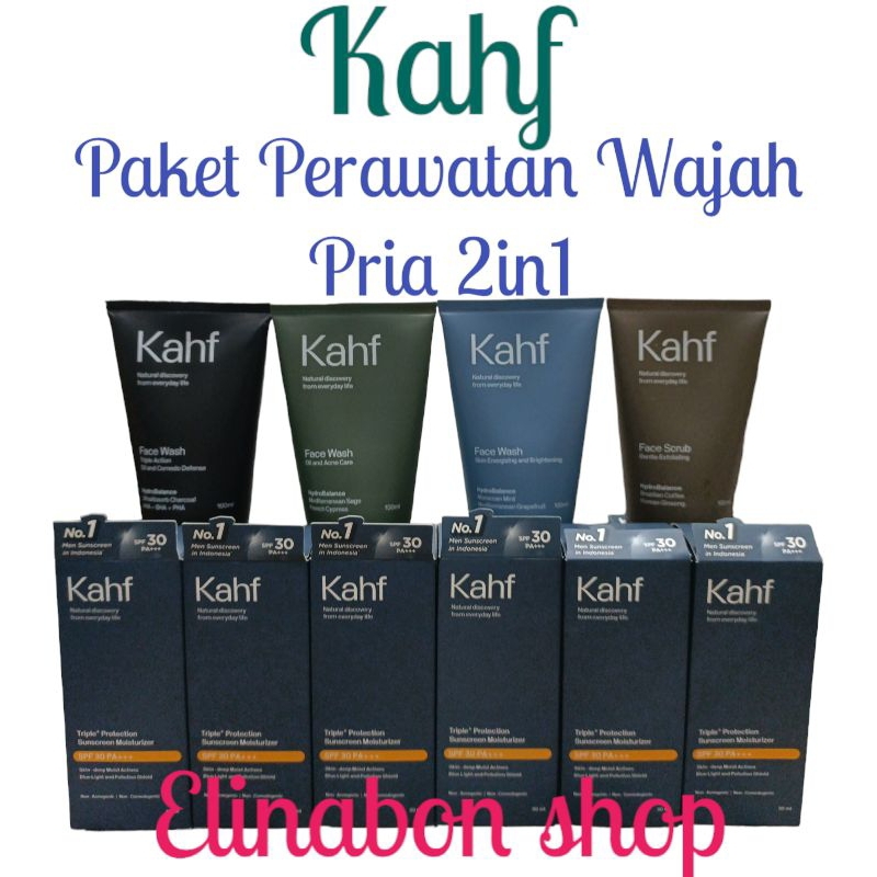 Kahf Men's Facial Care Package 2in1(Sunscreen +Facial wash) | Shopee ...