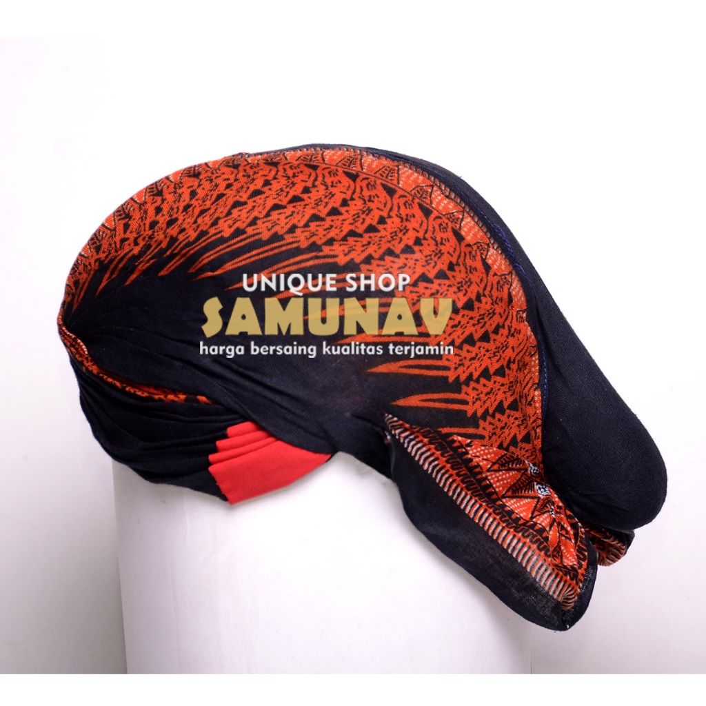 Blangkon Mataram Orange Modang Motif | Shopee Philippines