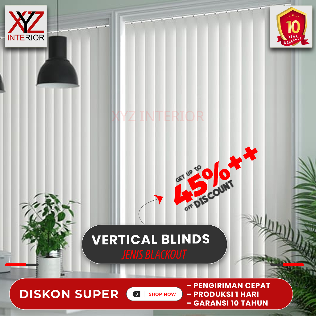 Vertical Blind Indoor Blackout 100% WL Series - Custom Size | Shopee ...