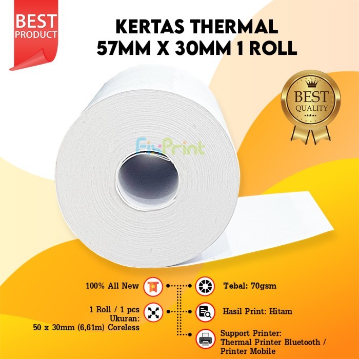 Coreless Cashier Receipt Paper 57x30 New 58x30 EDC Thermal Paper ...