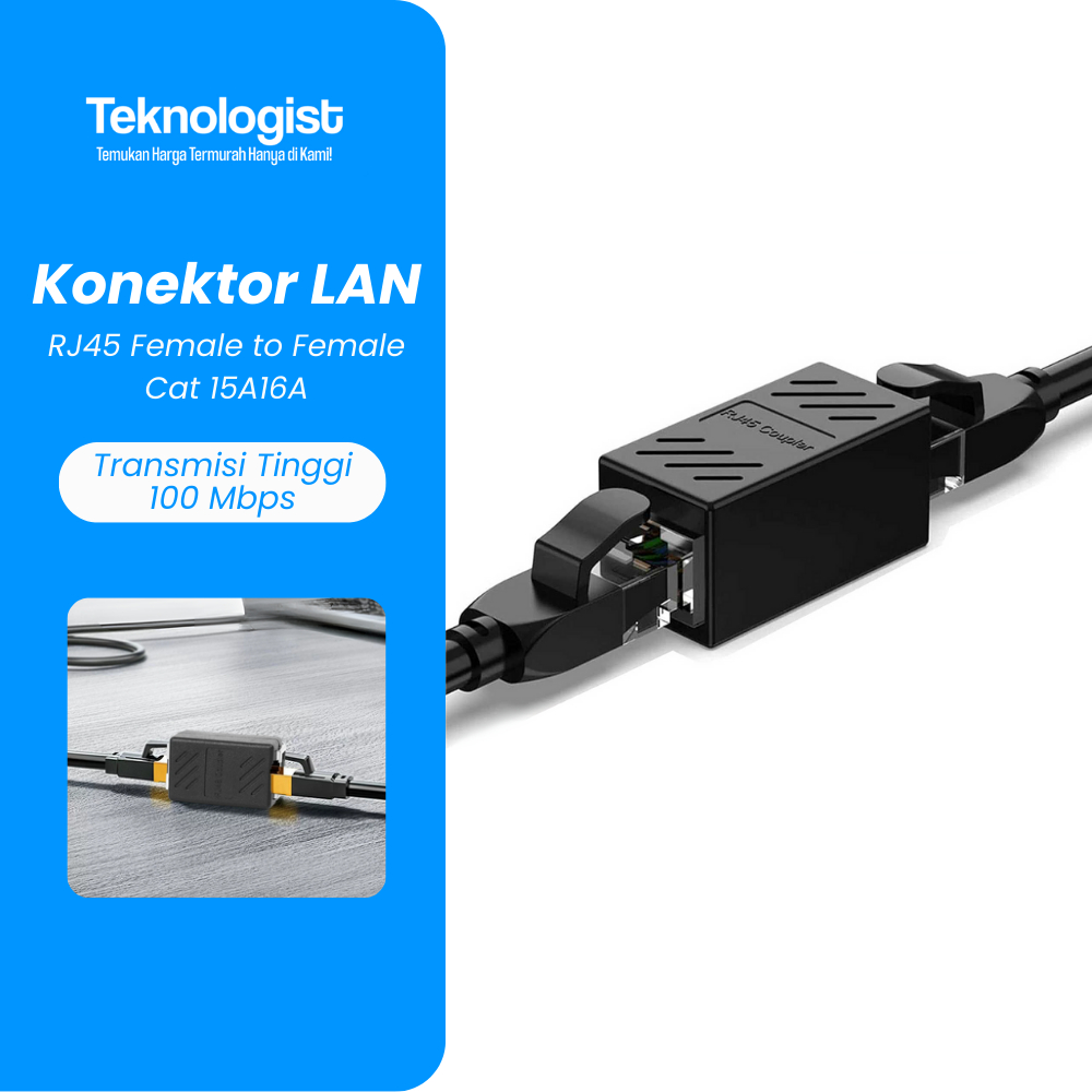 RJ45 Female to Female Network Extension Adapter Connector | Shopee ...