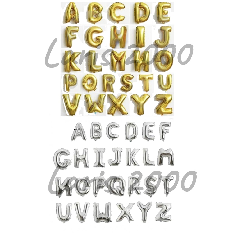 Letter Balloons/Foil Number Balloons 40cm (Gold/Silver) | Shopee ...