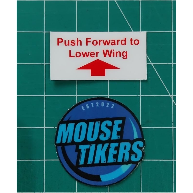 MINIMAL Push Forward To Lower Wing Helmet Accessories Sticker (Minimum ...