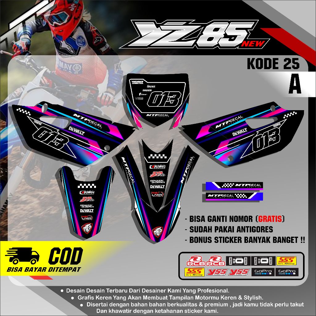 Yamaha YZ 85 new Semi-Full Striping Sticker Decal Variation Racing ...