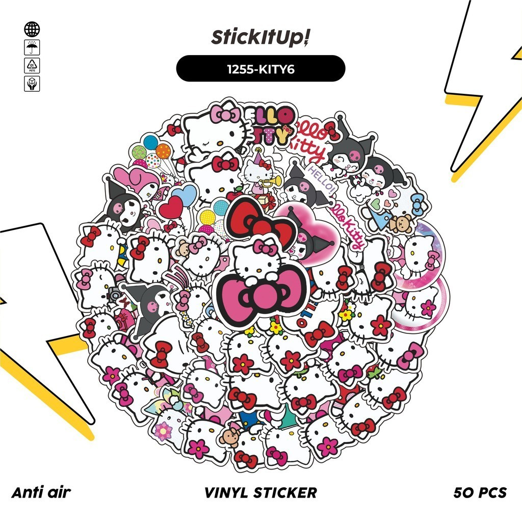 HP 100 Pcs Hello Kitty Stickers v9 Cute Aesthetic Vinyl Waterproof for ...