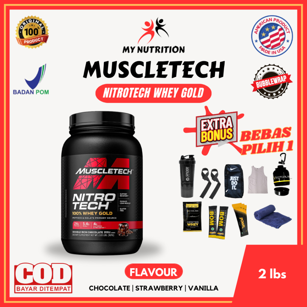 Muscle Tech Nitrotech 100% Whey Gold 2 lbs Fitness Milk Supplement Whey ...