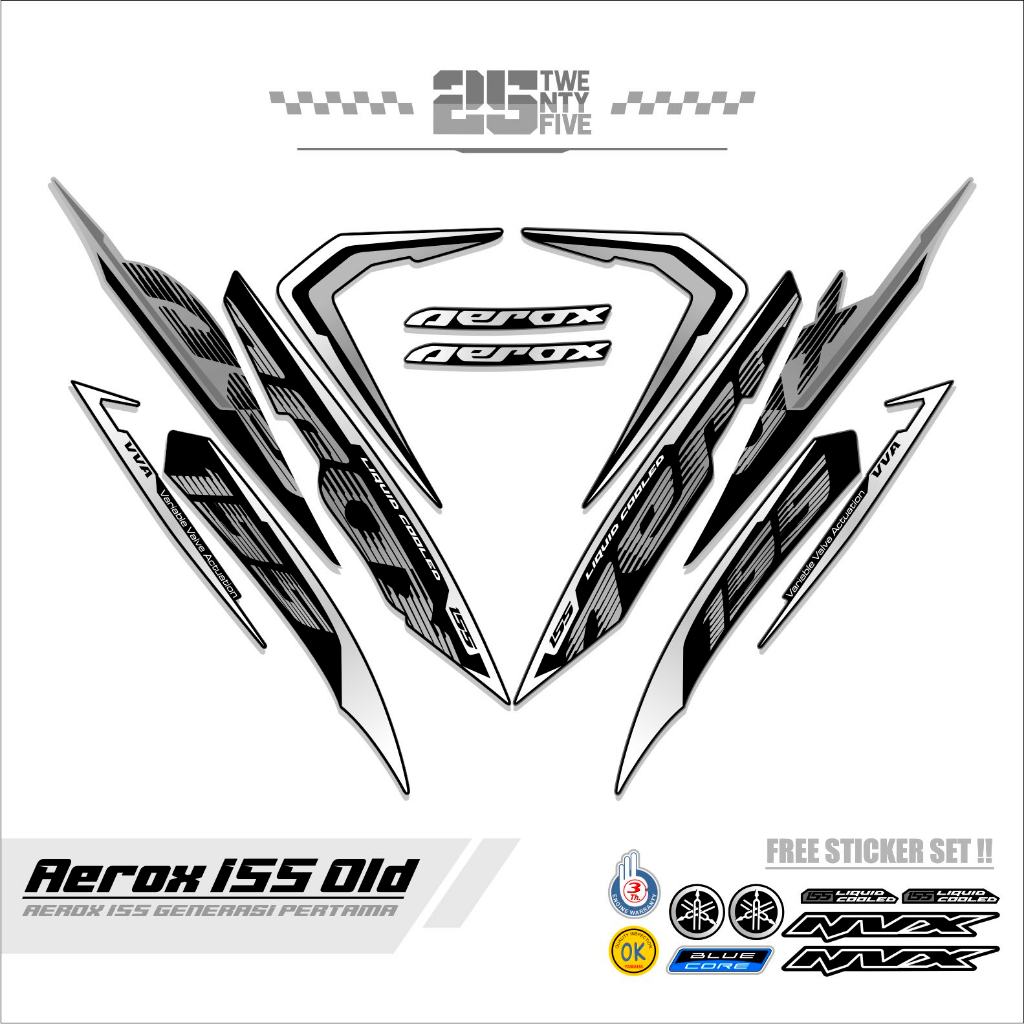 STRIPING AEROX/AEROX OLD 155/VARIATION 5/ AEROX STICKER STRIPING AEROX ...