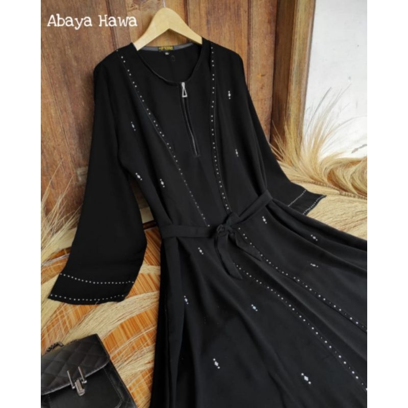 HITAM Abaya HAWA, black jettblack outer robe by Al-Falah Collection ...