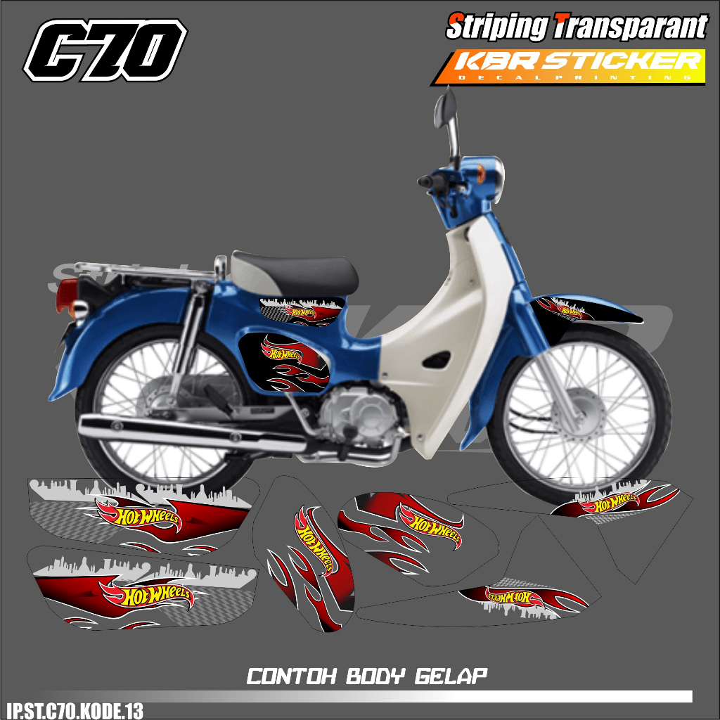 HONDA C70 MOTORCYCLE STRIPING STICKER - MOTORCYCLE LIST STICKER ...