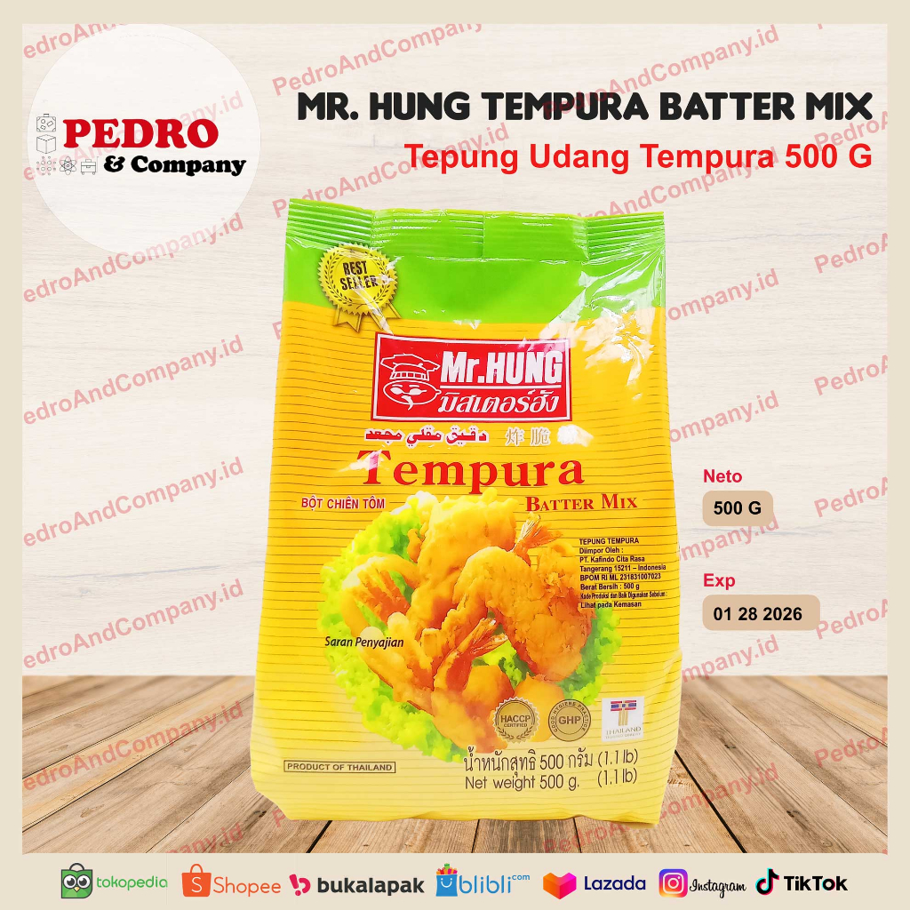 Mr. Hung tempura batter mix 500 gram Thai tempura Shrimp Flour Shopee