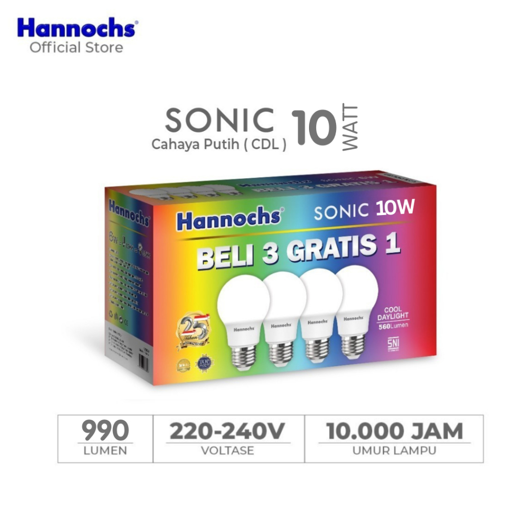 Hannochs Sonic Led Lamp 10 Watt Multipack Package Buy 3 Get 1 Free ...