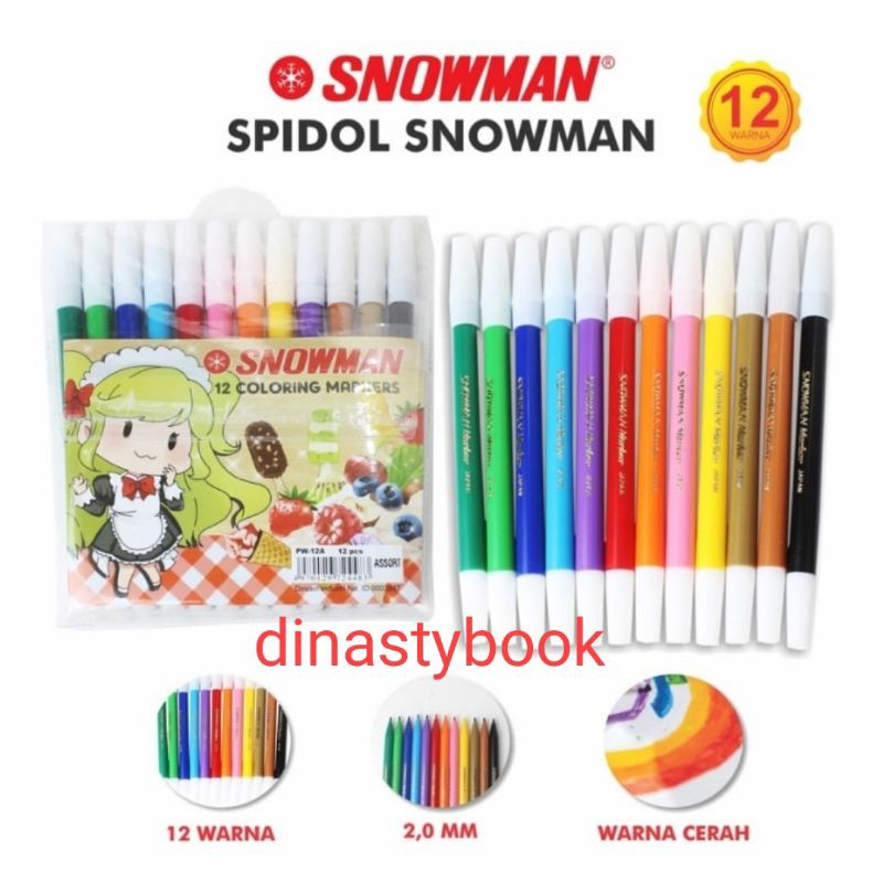 Snowman MARKERS 12 COLORING MARKERS | Shopee Philippines
