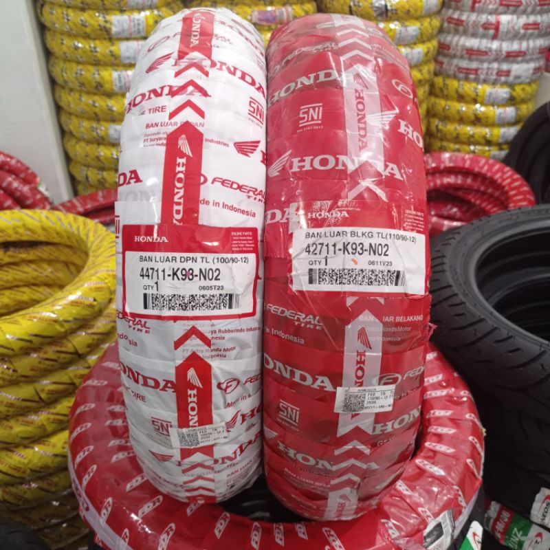 Honda Tires 100/9012 And 110/9012 K93NO2 100 ORIGINAL (free Valve