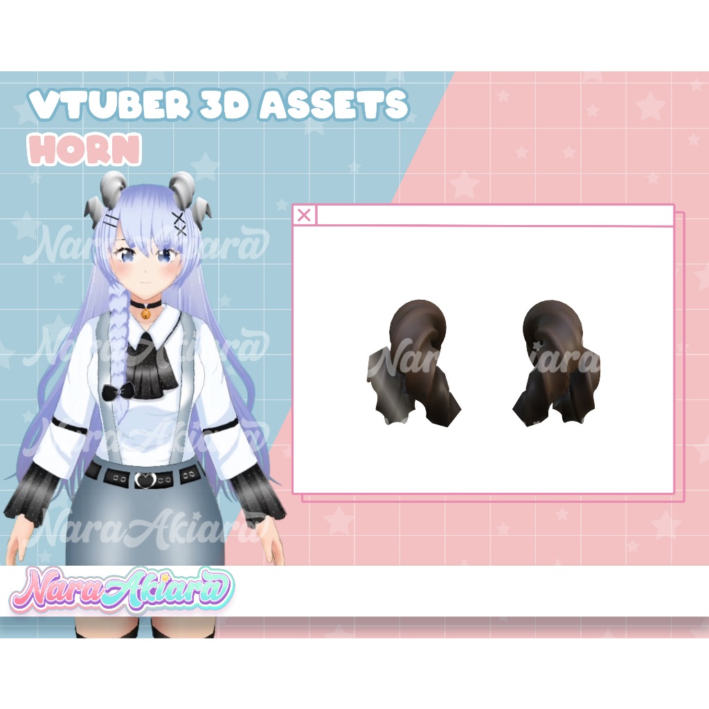 3d Realistic Horns For Your Vroid Character, Ready To Use 3D Crown Horns, Horn Accessories For