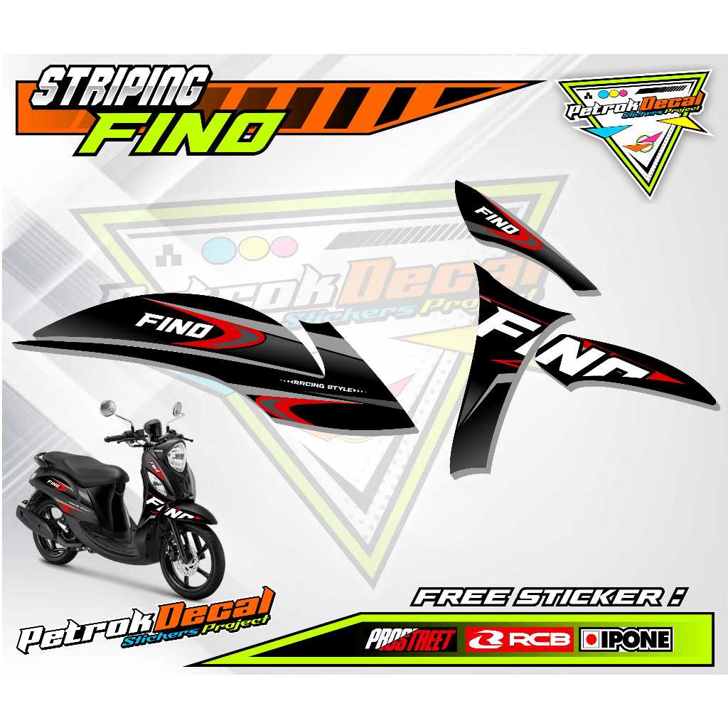 Yamaha FINO VARIATION STRIPING / YAMAHA FINO MOTORCYCLE LIST STICKER ...