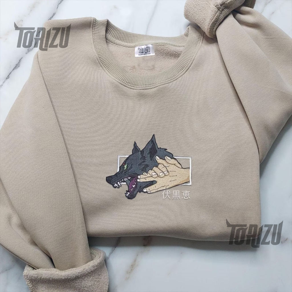 Crewneck Megumi Cursed Spirit Embroidery Anime Manga Jujutsu Kaisen ...