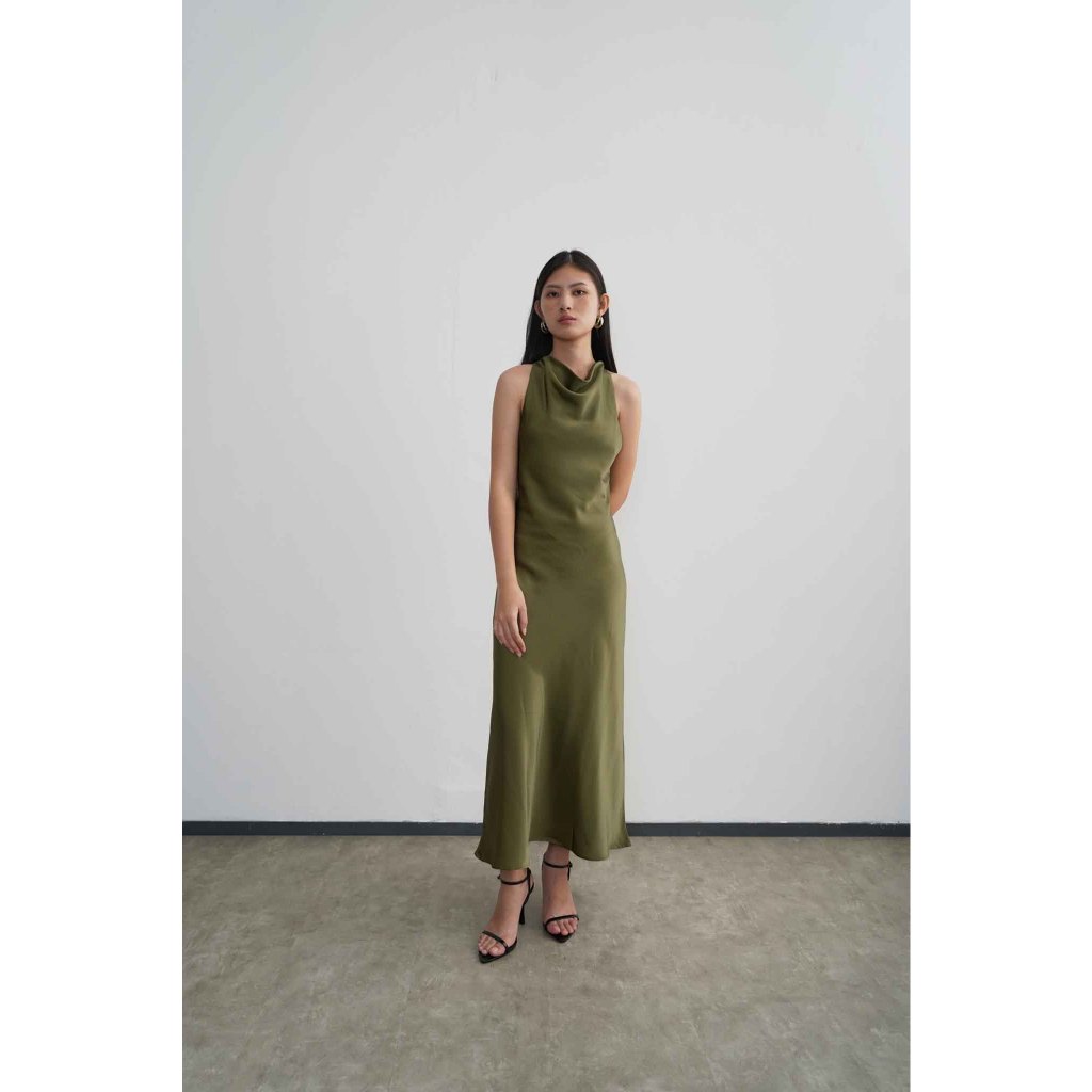 PAFON Ila Dress - Moss Green Dress for Woman | Shopee Philippines
