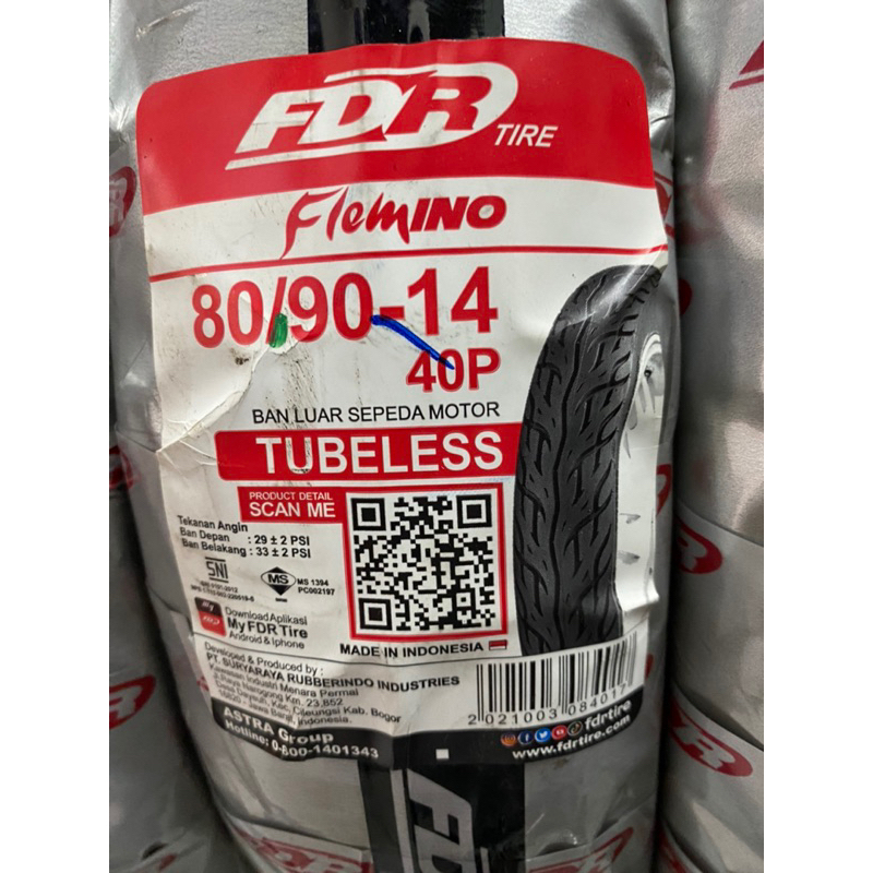 Outer Tire Ring 14 FDR 80/90-14 Flemino (Tubeless) | Shopee Philippines