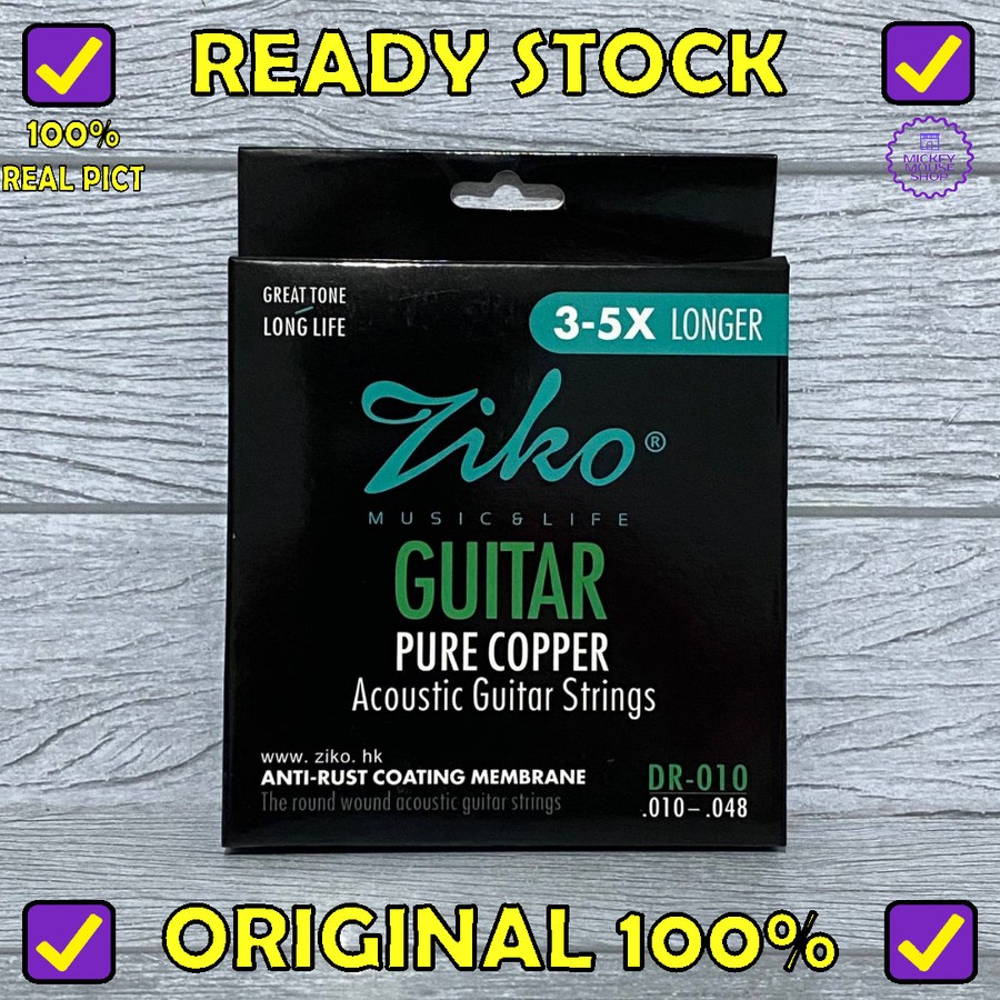 Ziko DR-010 Nano Frozen Pure Copper Anti Rust 010 Acoustic Guitar ...