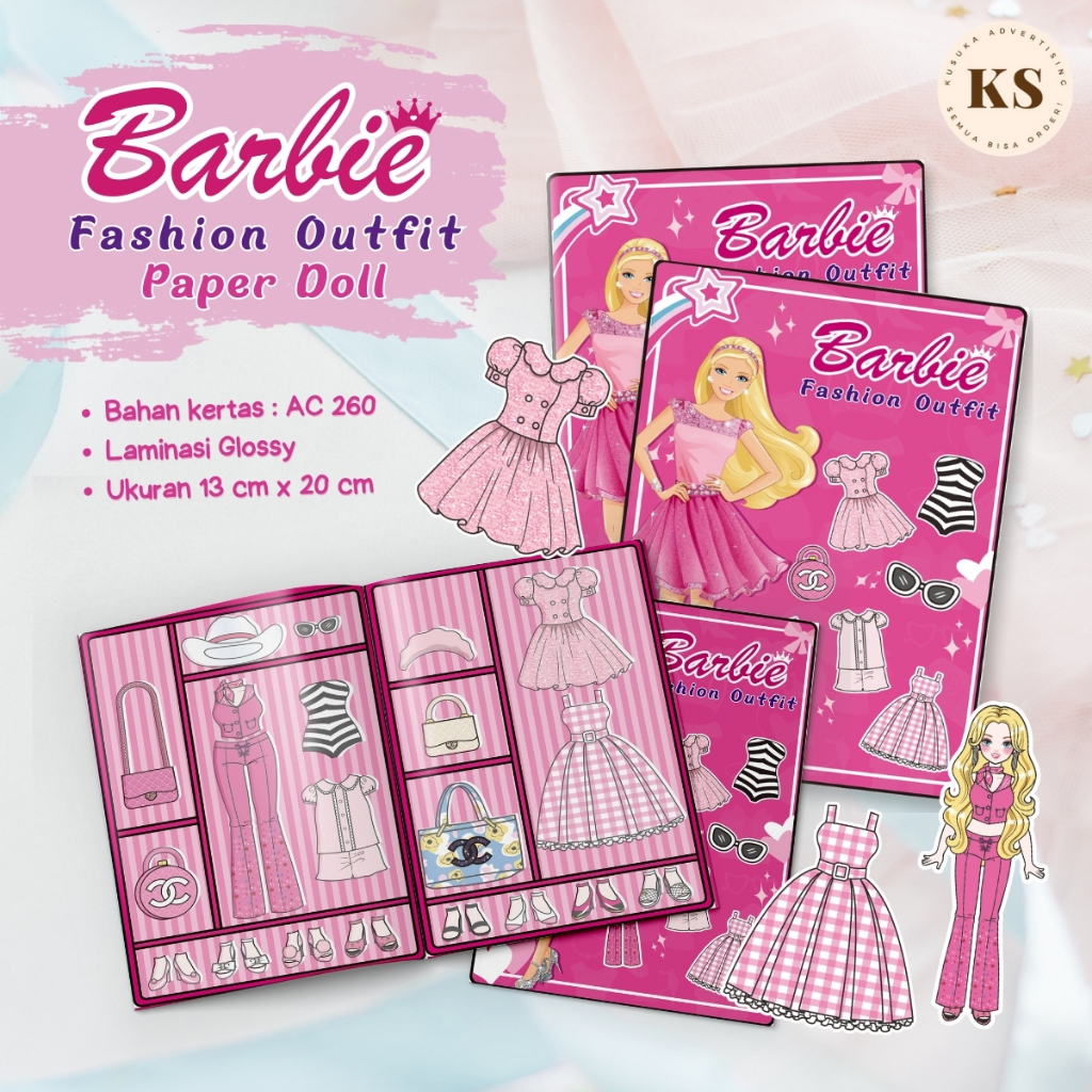 Dress Barbie Doll Paper House Printable Paper Doll Dress Up Kit