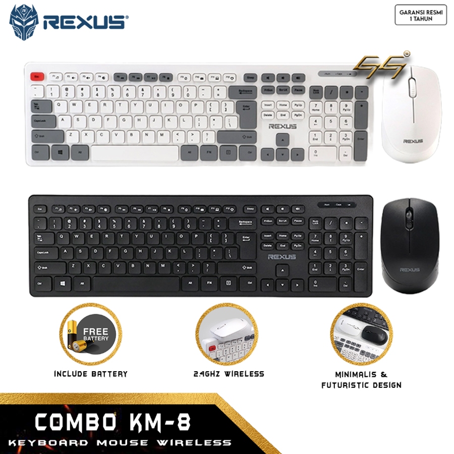Rexus KM8 Keyboard Mouse Wireless Combo KM-8 New Edition | Shopee ...
