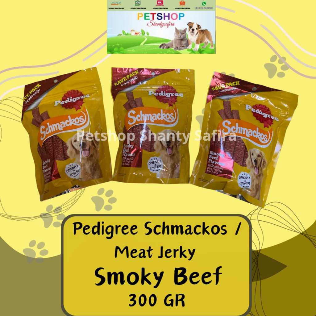 Pedigree Dog Food Dog SNACK PEDIGREE MEAT JERKY/ SCHMACKOS 300gr SMOKY