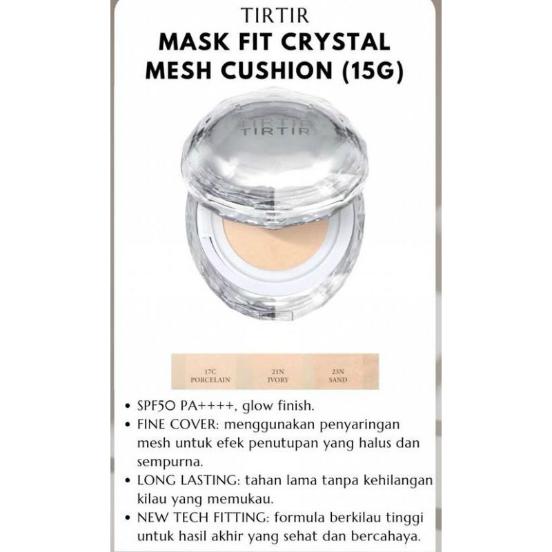 Tirtir fit crystal mesh cushion 15 gr spf50++++