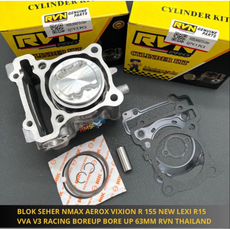 Block Piston NMAX AEROX VIXION R 155 NEW LEXI R15 VVA V3 RACING BOREUP