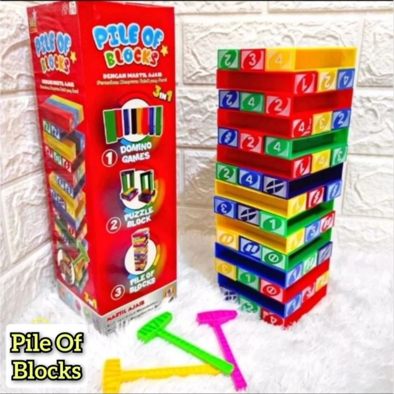 Pile Of Blocks Tower Stacko Toy - Building Blocks Family Kids Game for ...