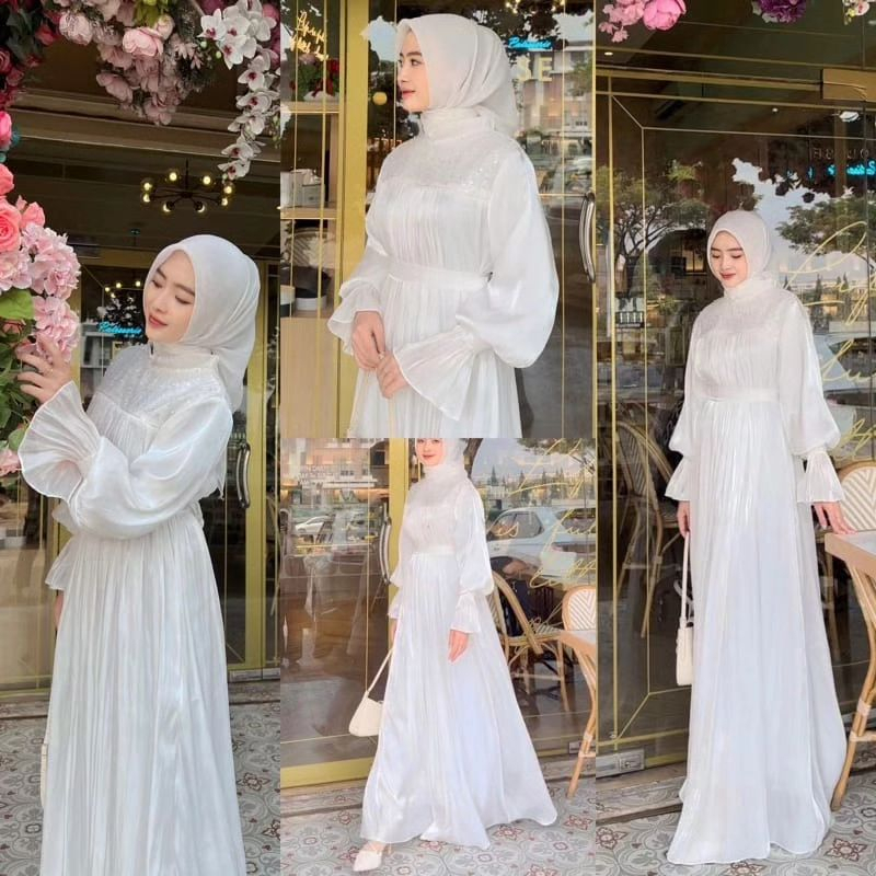 Neira Muslim Gamis Dress / Latest Wedding Gamis / Santorini Shimer Mix ...