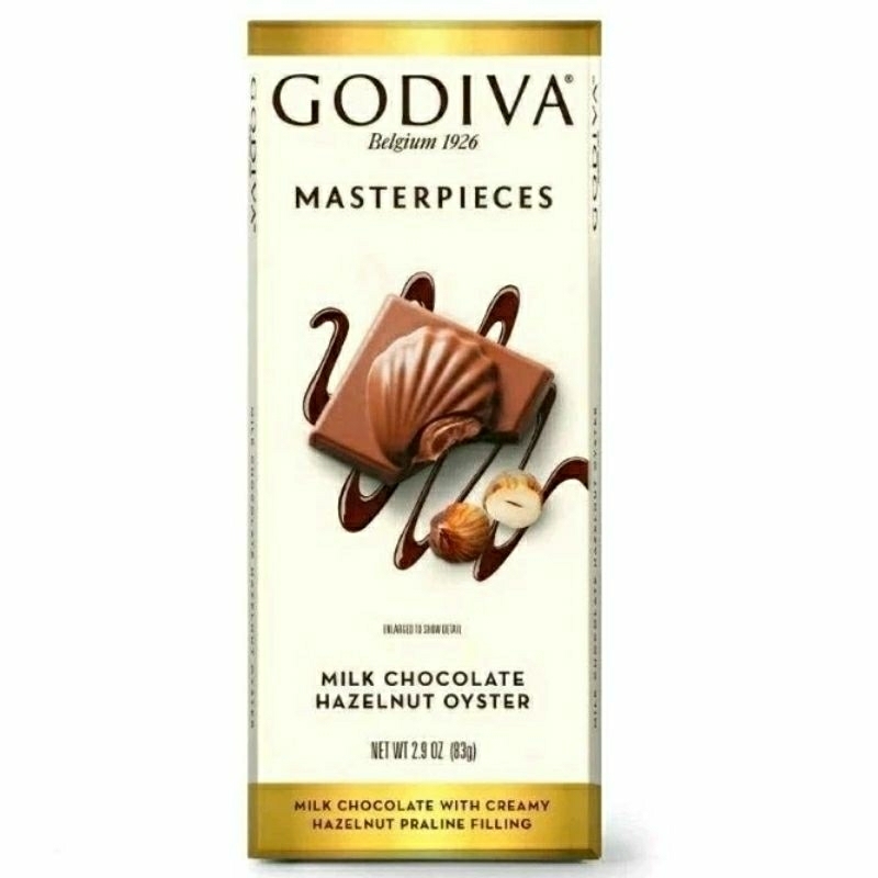 Godiva Masterpieces Milk Chocolate Hazelnut Oyster Bar 83g | Shopee ...