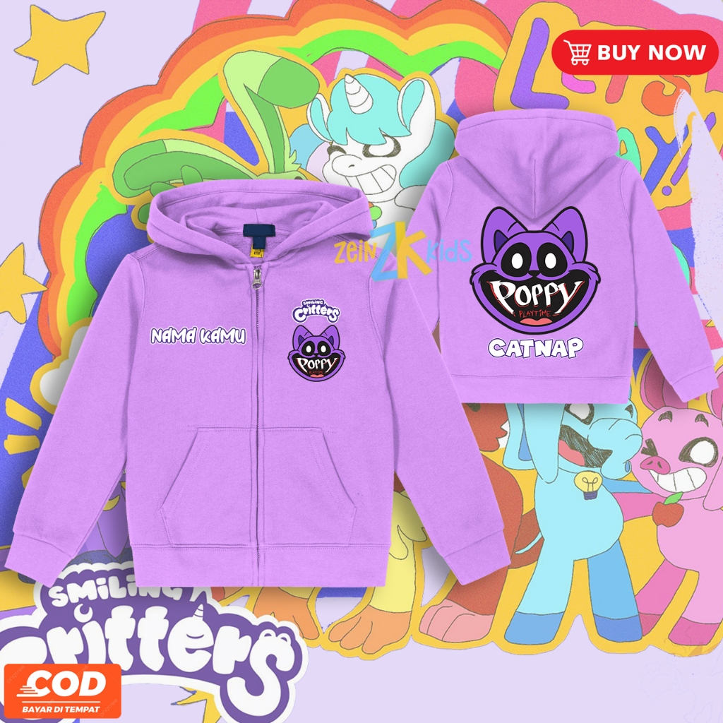 Hoodie Kids CATNAP Poppy Playtime/Jacket Kids CATNAP Poppy Playtime ...