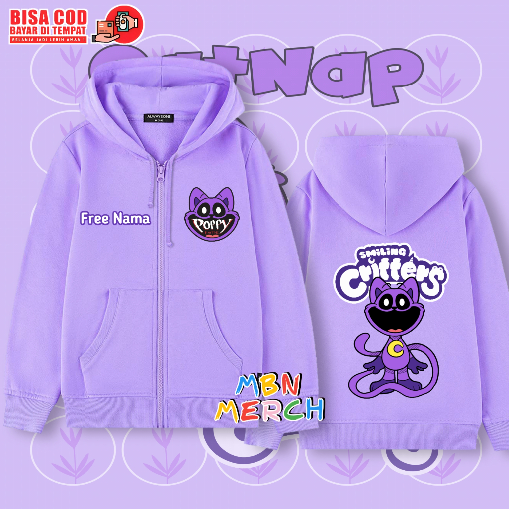 Poppy playtime catnap kids zipper Hoodie/zipper jacket | Shopee Philippines