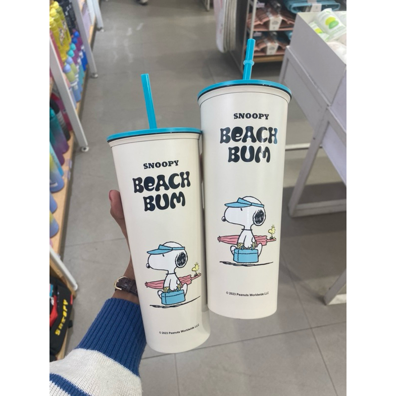 Miniso Snoopy stainless steel bottle with straw/Children's Drinking