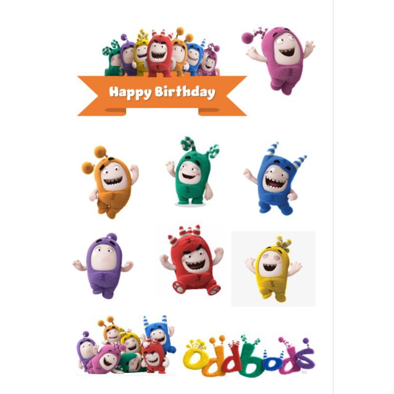 Oddbods Custom Theme Cake Topper/ Oddbods Birthday Topper | Shopee ...