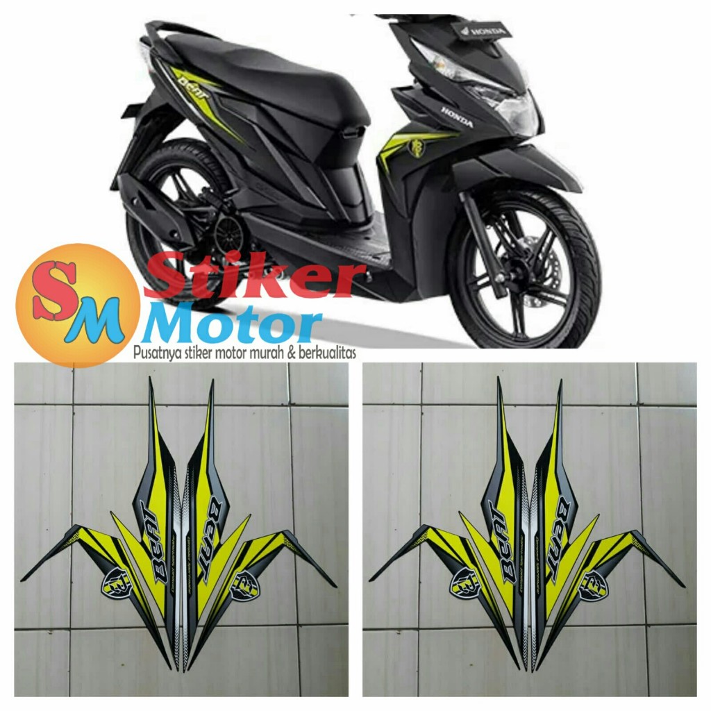 STRIPING STICKER LIS LES POLET BODY MOTOR BEAT FI 2019 CBS FULL BLACK ...