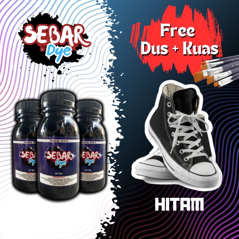 HITAM (60ml Black Shoe Dye Disperse) Shoe Dye Shoe Repaint Shoe