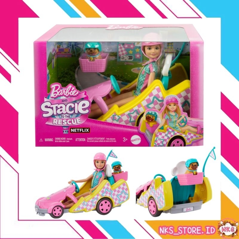 Barbie & Stacie To The Rescue Car Racer Playset Go Kart | Shopee ...