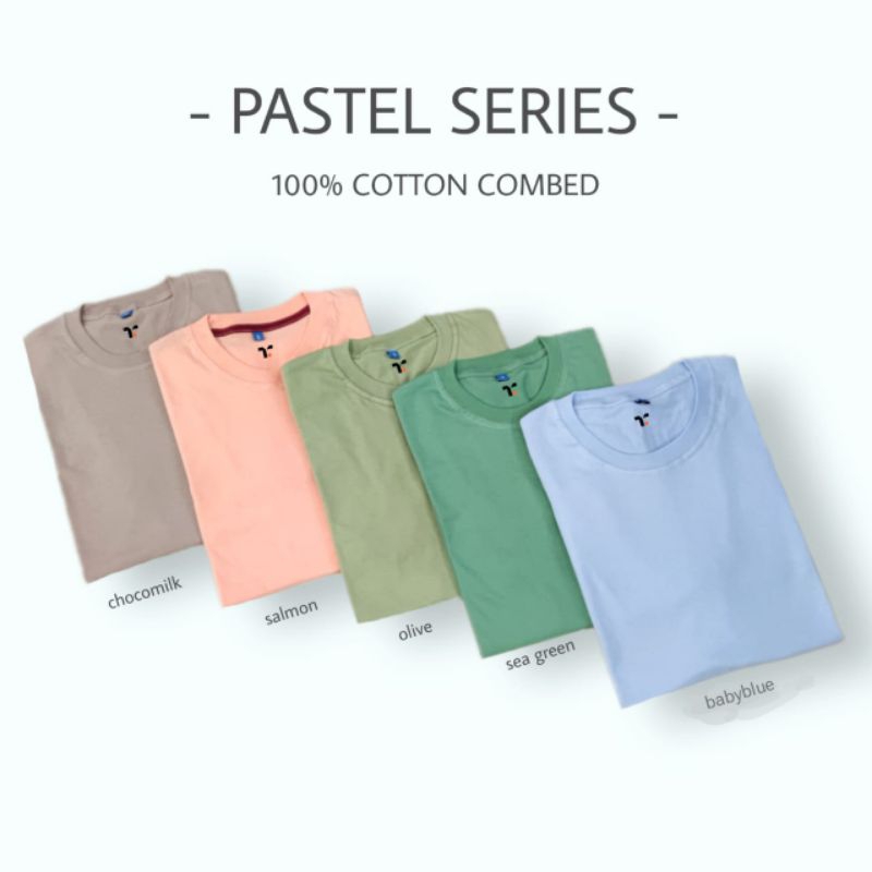 Tokobajumu Kaos Polos Short Sleeve Pastel Premium Cotton 30s Cold Not