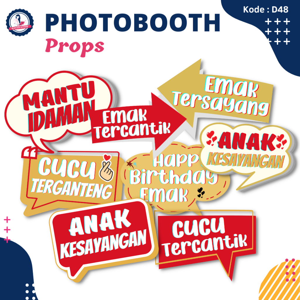 Photobooth props red gold party wedding birthday / Photo booth farewell ...
