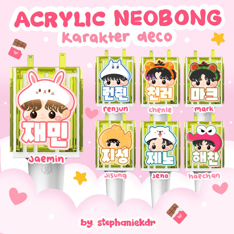 Deco Lightstick nct] acrylic charm neobong glitter Sticker nct dream ...
