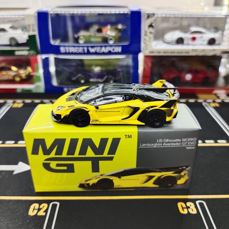 Mini GT LBWK LAMBORGHINI AVENTADOR GT EVO Yellow | Shopee Philippines