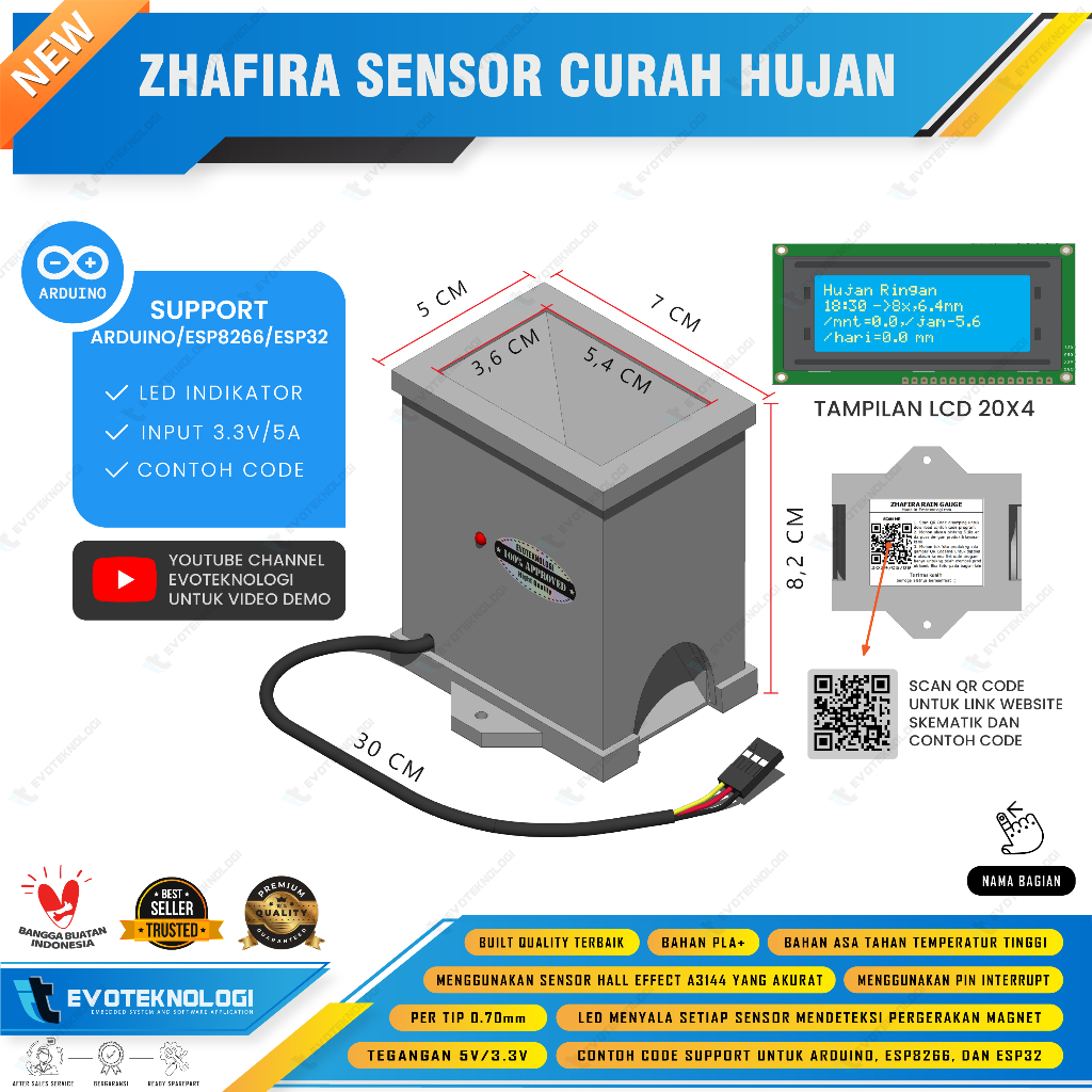 Arduino tipping bucket rain gauge rain gauge rain gauge Shopee